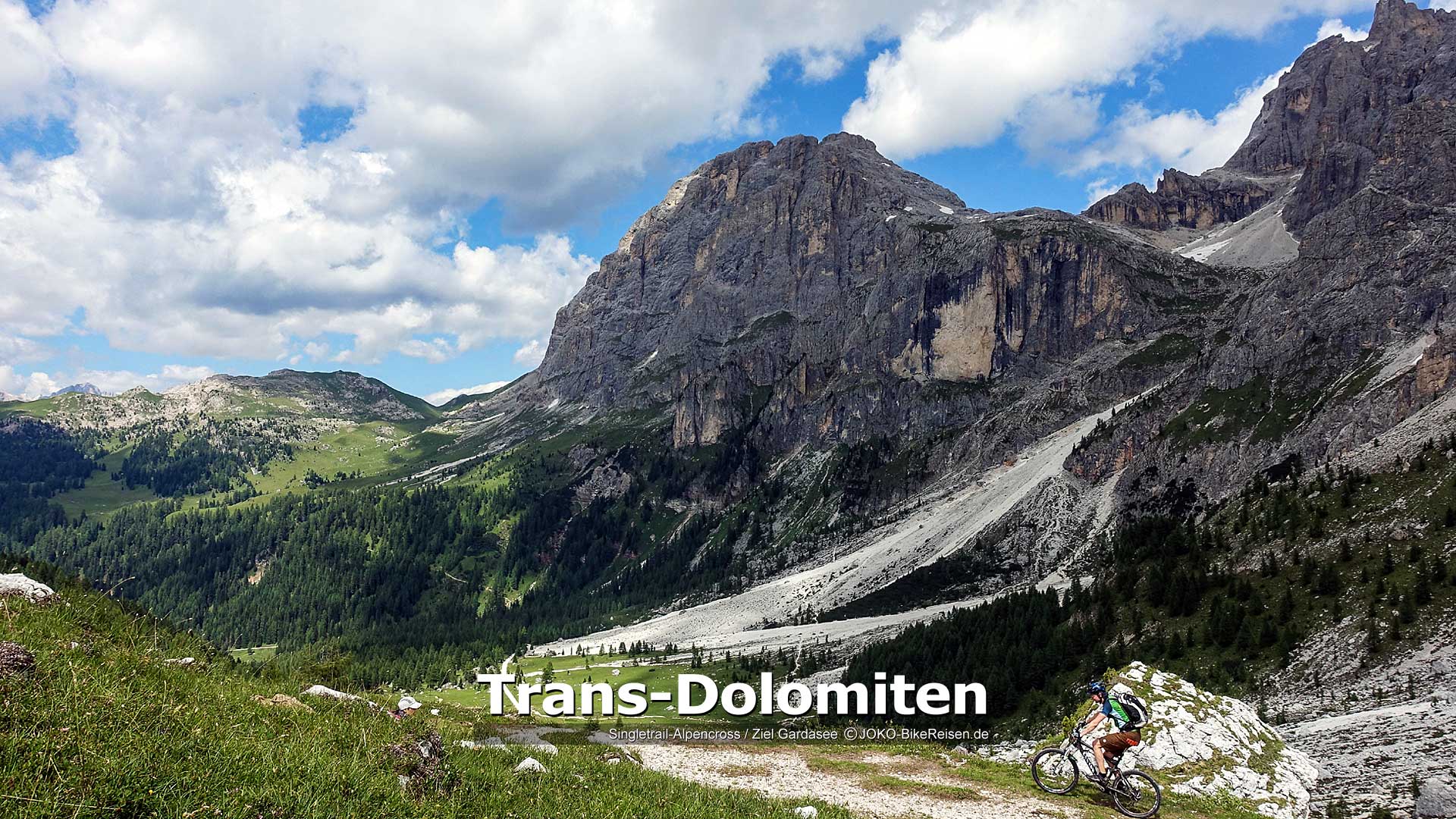 MTB-Singletrail Alpenüberquerung, ab St.Vigil/Kronplatz, Marmolada, Bindelweg, Kaiserjägerweg zum Lago di Garda/Riva