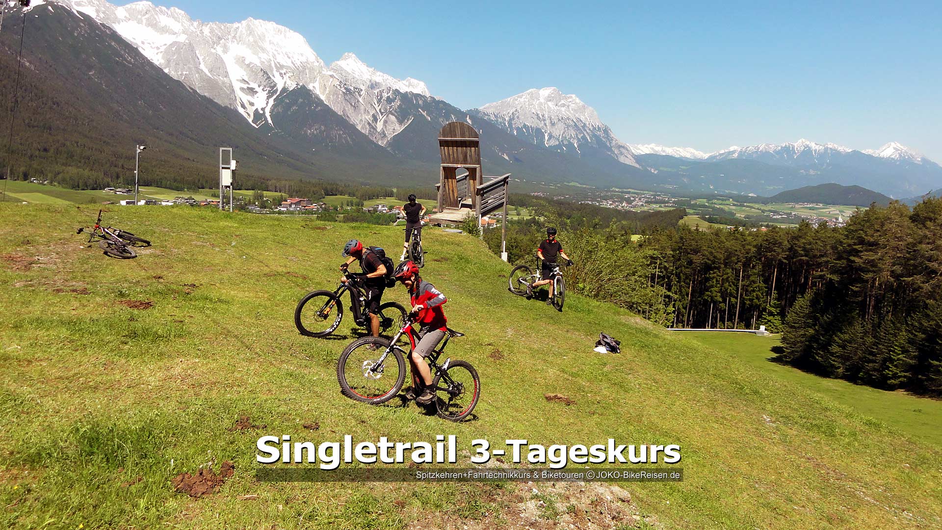 MTB-Singletrail 3-Tageskurs: Basic-Übungen am 1. Kurstag, hier Anfahren am Berg
